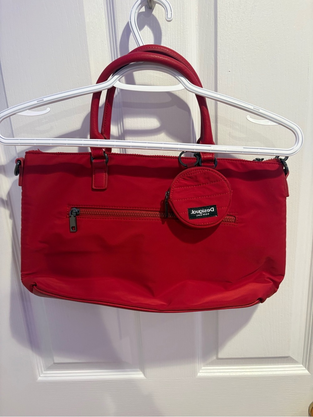 Desigual Red Tote with Embroidered Details - Picture 3 of 7